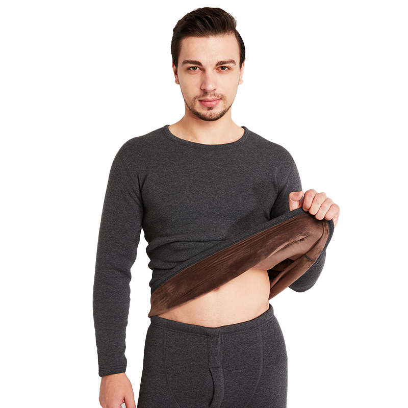 雅鹿男士加绒加厚保暖内衣冬季巨厚超厚中老年情侣加大码保暖套装