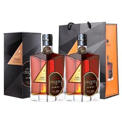 张裕白兰地珍藏五星金奖男人四十500ml双支送礼装洋酒正品官方