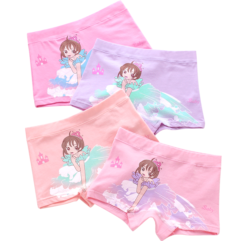 女童内裤纯棉儿童内裤女四角平角短裤头中大童小女孩10不夹pp12岁