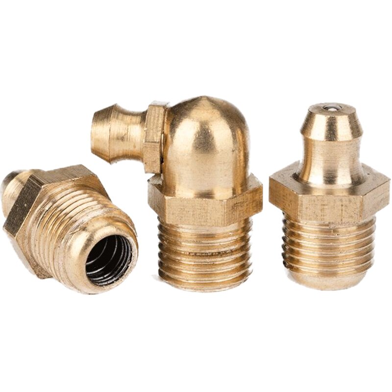 黄油嘴铜油嘴头挖机货车铲车黄油嘴套装弯头90度m6m8m10m12m14m16