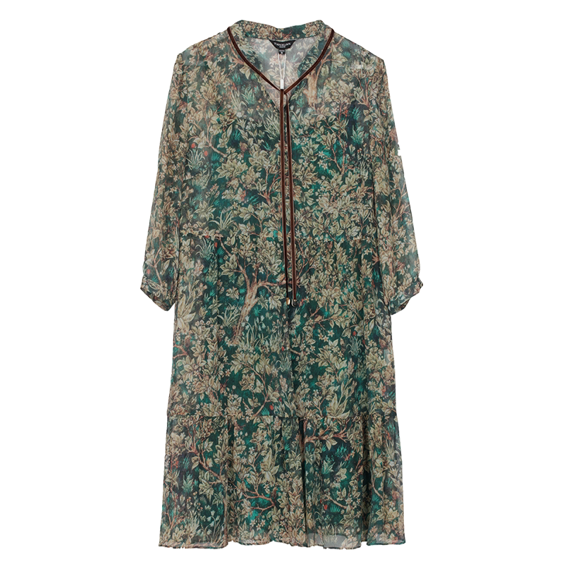 大淘人折扣商城 女装 天轩专柜正品2020夏季新款连衣裙中长款100%桑