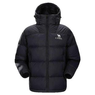 骆驼黑钻5 男装羽绒服防风拒水面包防寒服时尚连帽短款外套秋冬男