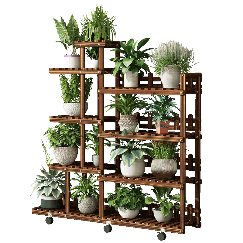 花架子室内阳台置物架花盆架客厅落地式绿萝多肉实木质多层植物架