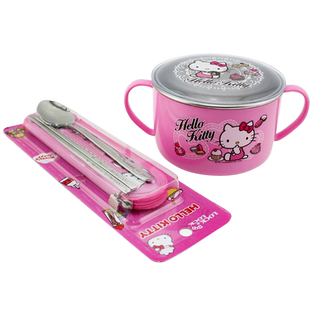 乐扣乐扣小学生汤碗儿童餐具上学专用带饭盒不锈钢筷勺辅食便当盒