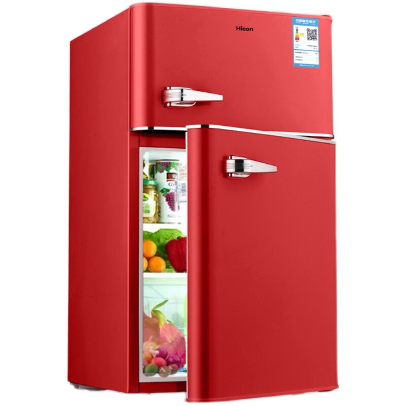 hicon/惠康 bcd-108红色复古时尚好看家用双门冷藏冷冻小冰箱 - 惠康