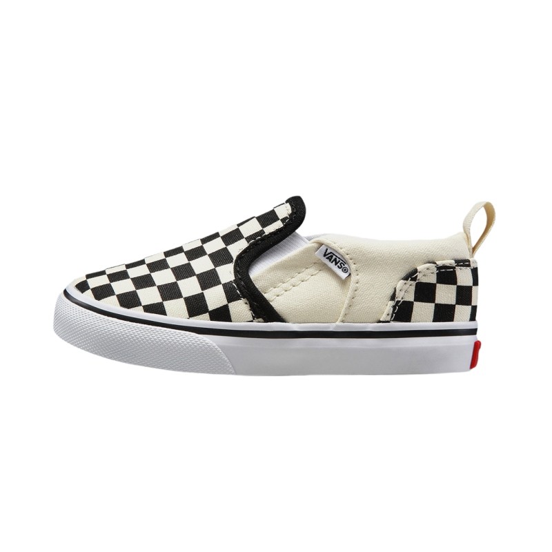 vans范斯童鞋官方 小童黑白棋盘格魔术贴男女童低帮帆布鞋