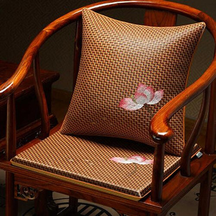 藤席坐垫夏天款新中式凉席夏季座垫餐椅圈椅垫透气红木家具椅子垫