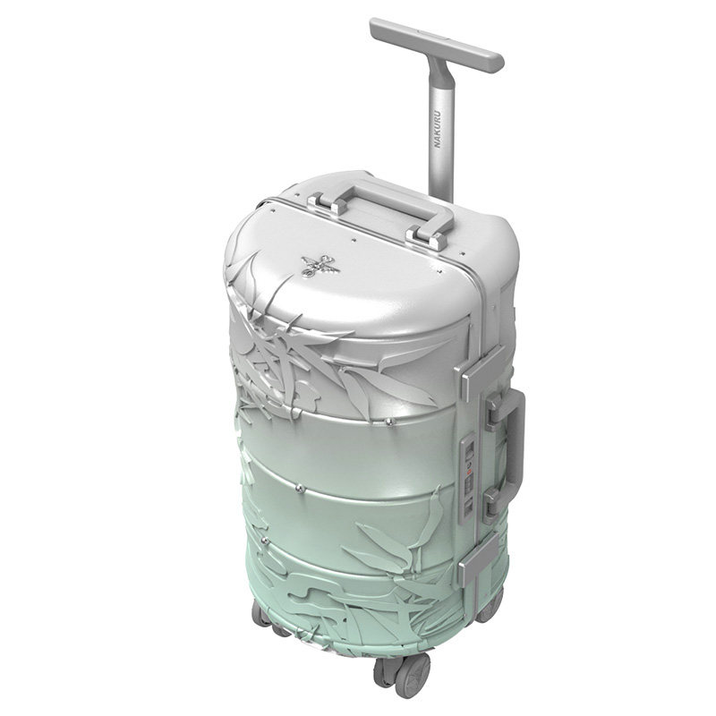 翠青茶银旅行箱行李箱20寸高品质静音拉杆箱高颜值登机箱2024新款