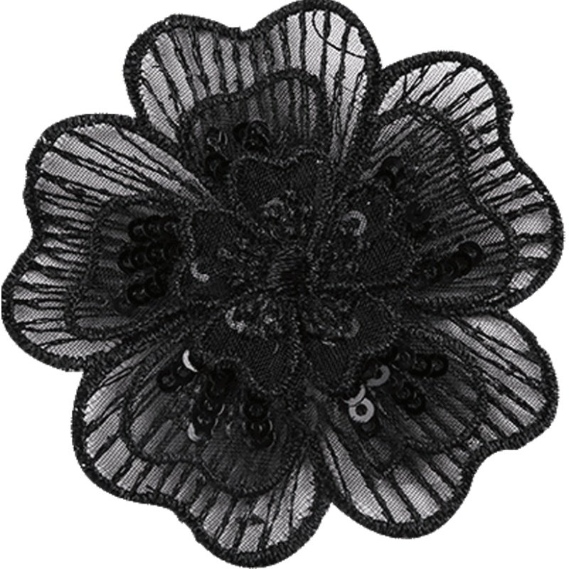 白色蕾丝网纱刺绣花朵布贴装饰补丁贴衣服图案蝴蝶贴花修补洞贴布