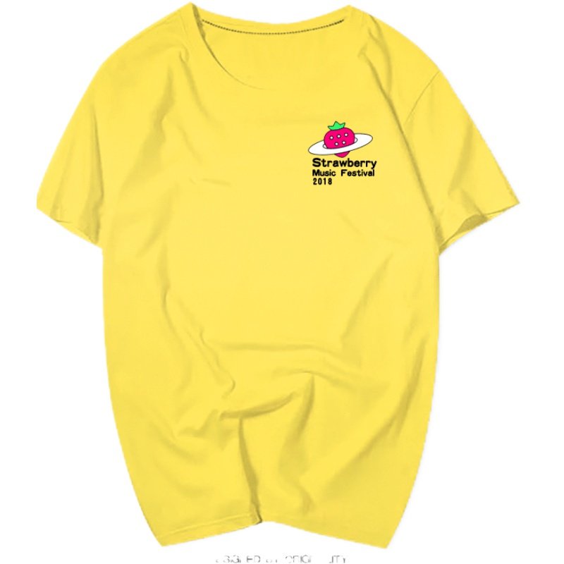 新款短袖草莓音乐节t恤摇滚周边衣服同款男女宽松纯棉透气半截袖
