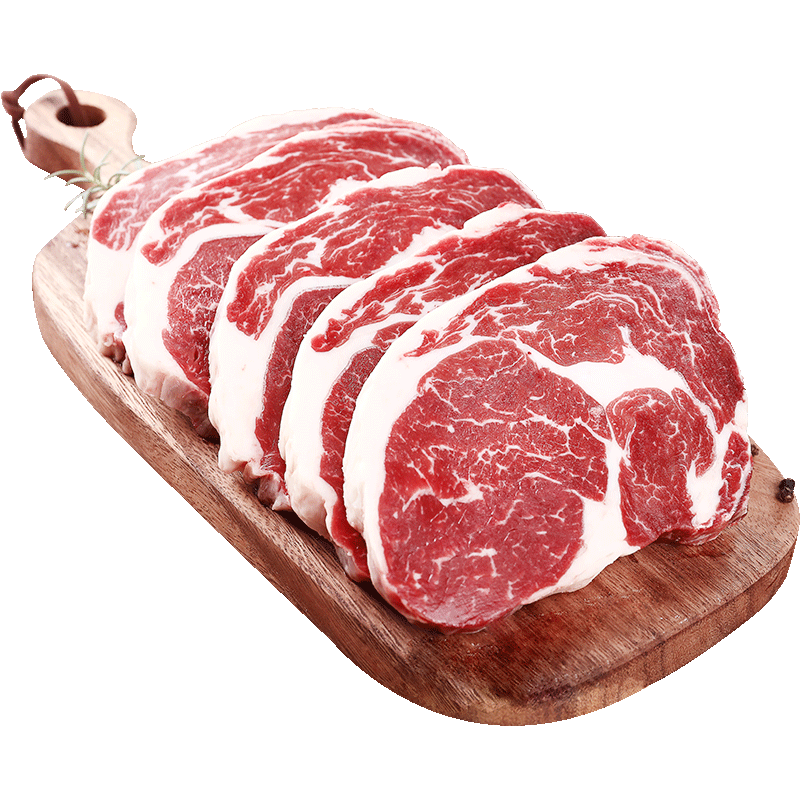 牛都澳洲整肉原切家庭牛排套餐团购黑椒牛肉5片新鲜儿童菲力西冷的白