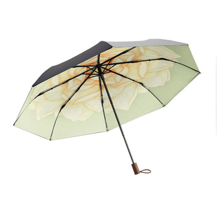 banana小黑伞防晒紫外线黑胶太阳伞三折叠女遮阳伞双层晴雨伞upf