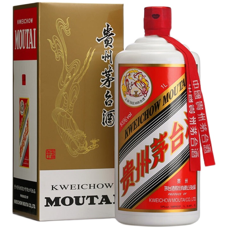 歌德老酒 贵州茅台酒飞天茅台53度 1000ml 1升 高度酱香型白酒