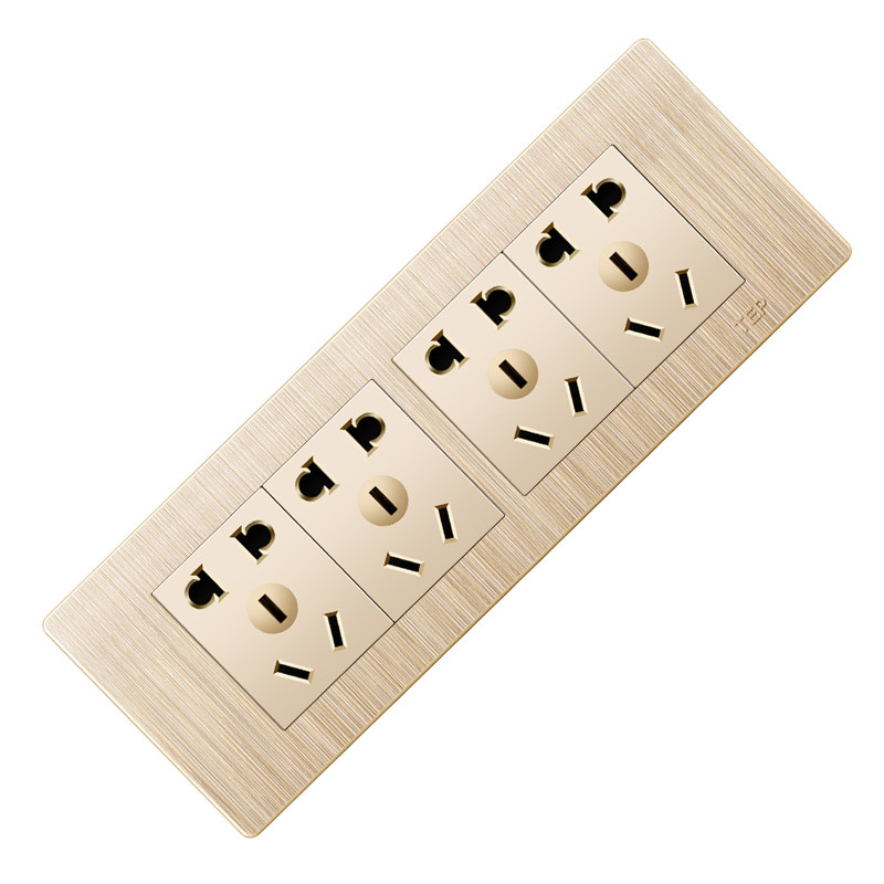 118型厨房专用插座带开关面板多孔六孔9九孔20十二孔联排家用暗装