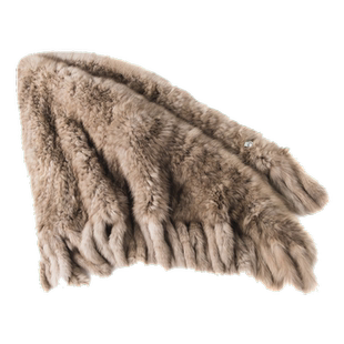 贵族琼斯 十字貂色 水貂皮编织十字貂披肩貂毛皮草围巾流苏小斗篷