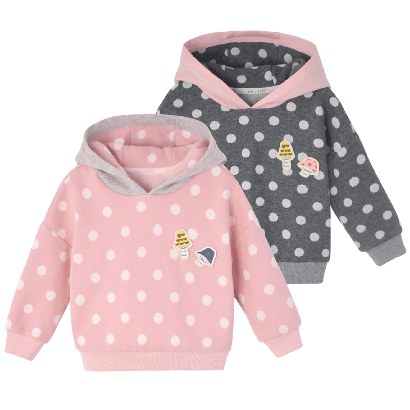 hallmark贺曼童装春秋女童儿童幼童女孩棉质长袖上衣连帽卫衣帽衫