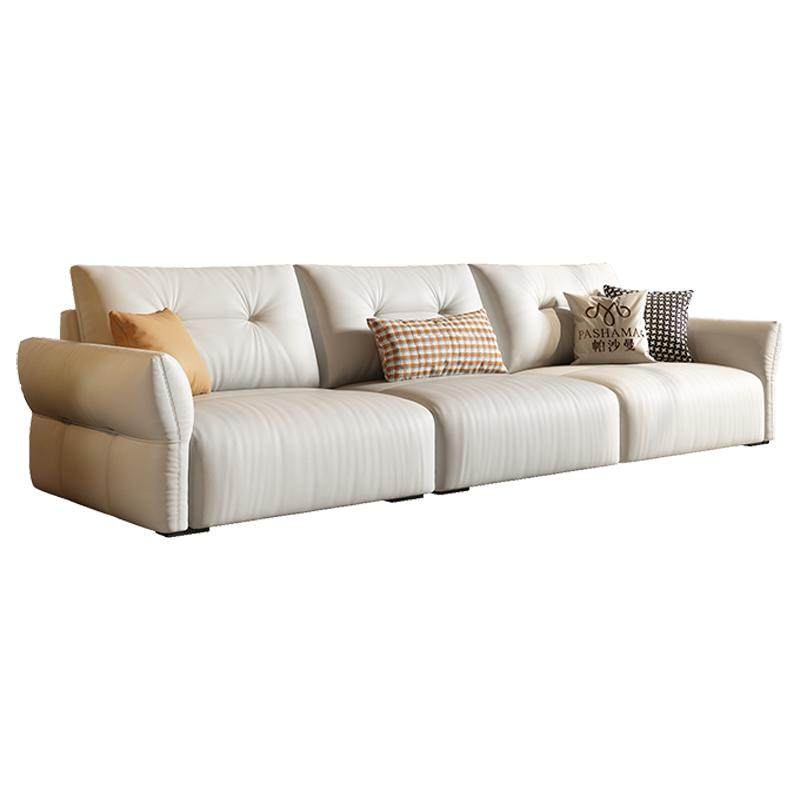 帕沙曼 科技布沙发小户型现代简约客厅直排三人布艺乳胶高背沙发