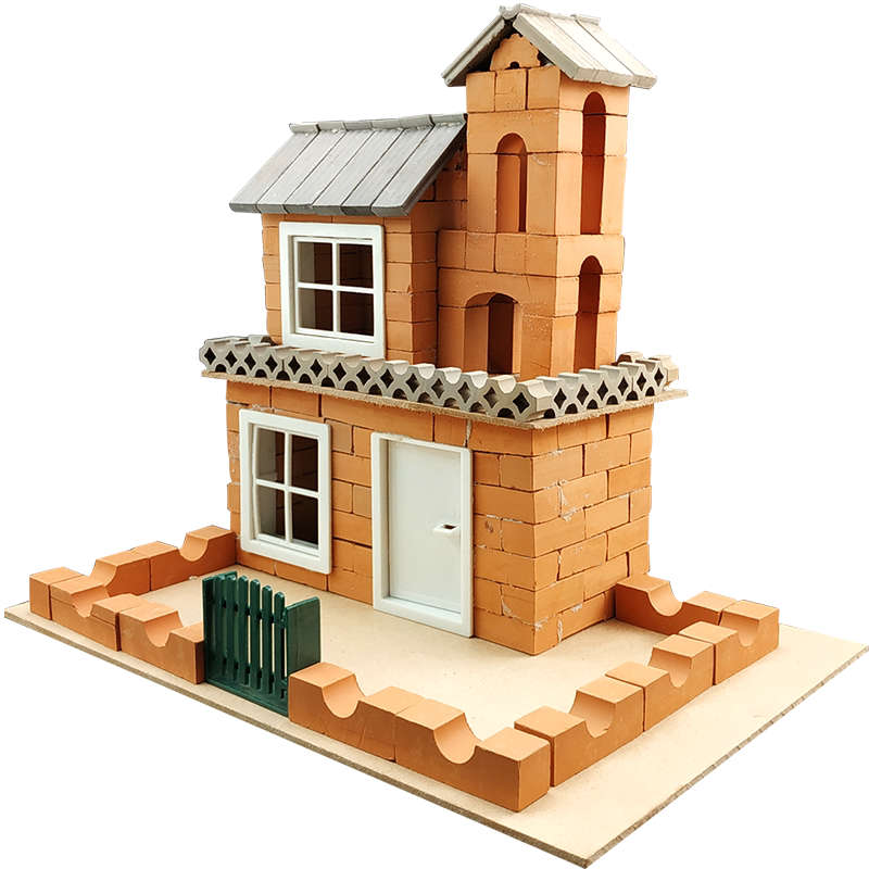 蓝宙儿童手工建筑益智玩具仿真房屋模型