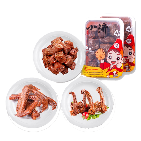李小济锁鲜袋装鸭脖鸭锁骨鸭翅鸭掌鸡翅尖麻辣香辣零食真空零食0
