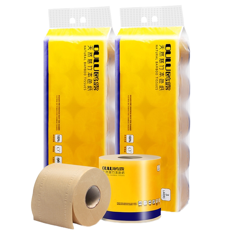 鸥露旗舰店官网欧露竹浆纸卷纸鸥鹭卫生家用整箱欧鹭本色纸巾20卷