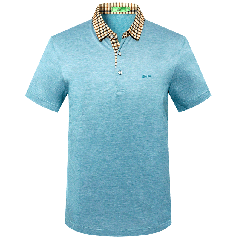 哈雷纳金狐狸t恤夏透气中年男休闲翻领纯色短袖polo衫天丝面料