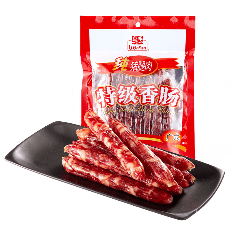 lifefun/立丰香肠8分瘦454g*1袋广式腊肠正宗肉肠特产中华老字号