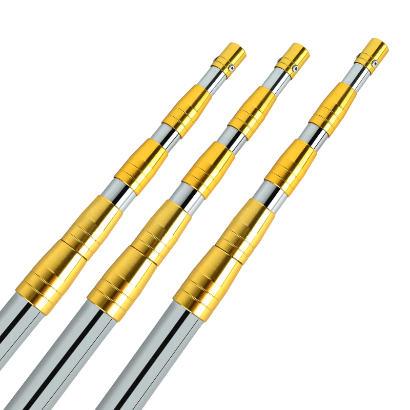 加强款钓鱼超硬加厚不锈钢抄网杆3米4米 8米伸缩定位抄网竿鱼叉杆