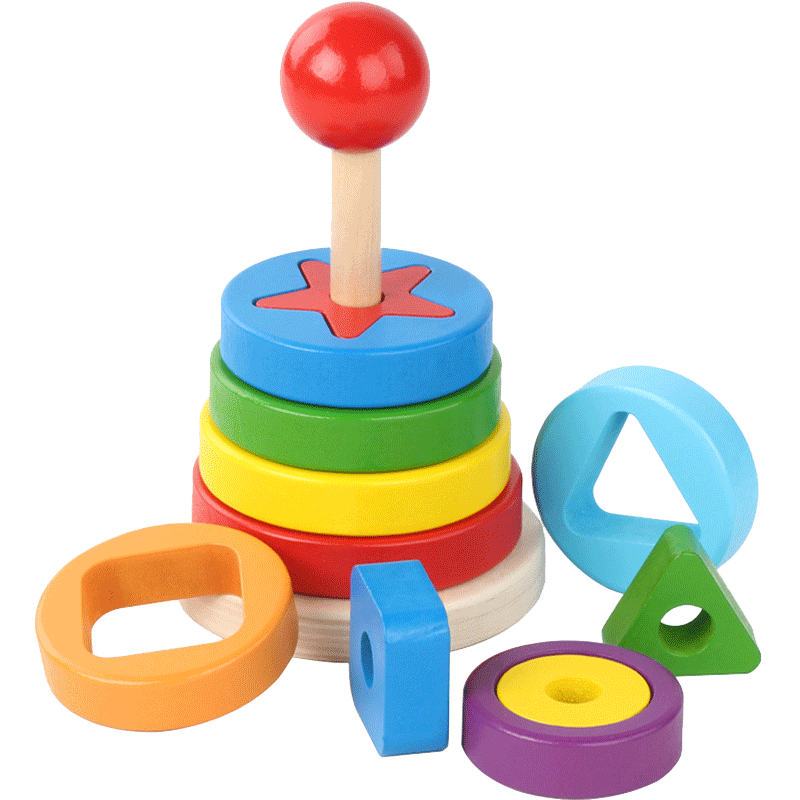 叠叠乐男女孩宝宝套圈叠叠圈彩虹塔层层叠儿童益智玩具1-2-3-4岁