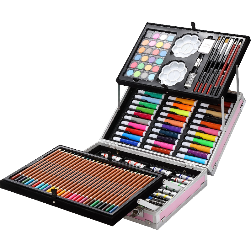儿童画笔礼盒画画工具小学生水彩笔绘画套装美术学习用品幼儿园女