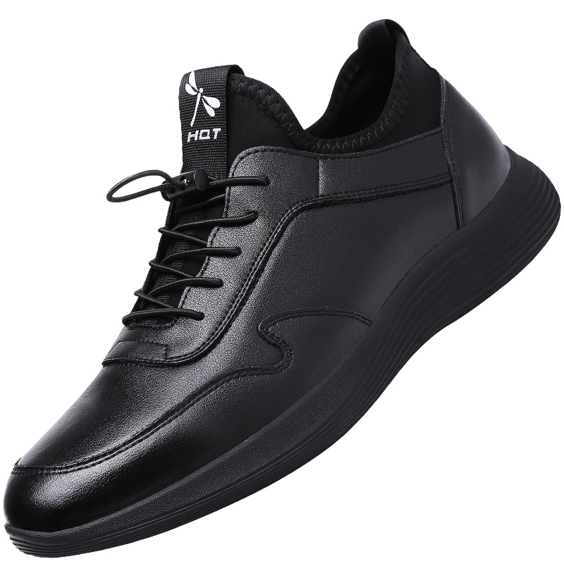 红蜻蜓男鞋休闲皮鞋男英伦商务真皮运动软底秋冬加绒保暖男士潮鞋