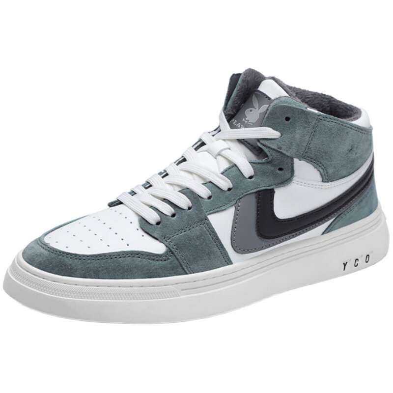 花花公子男鞋aj2021新款空军一号高帮板鞋秋冬潮流百搭运动鞋子男