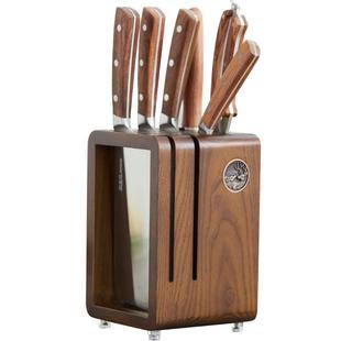 刀架置物架厨房台面实木刀具收纳架家用刀座通风防霉沥水菜刀架子