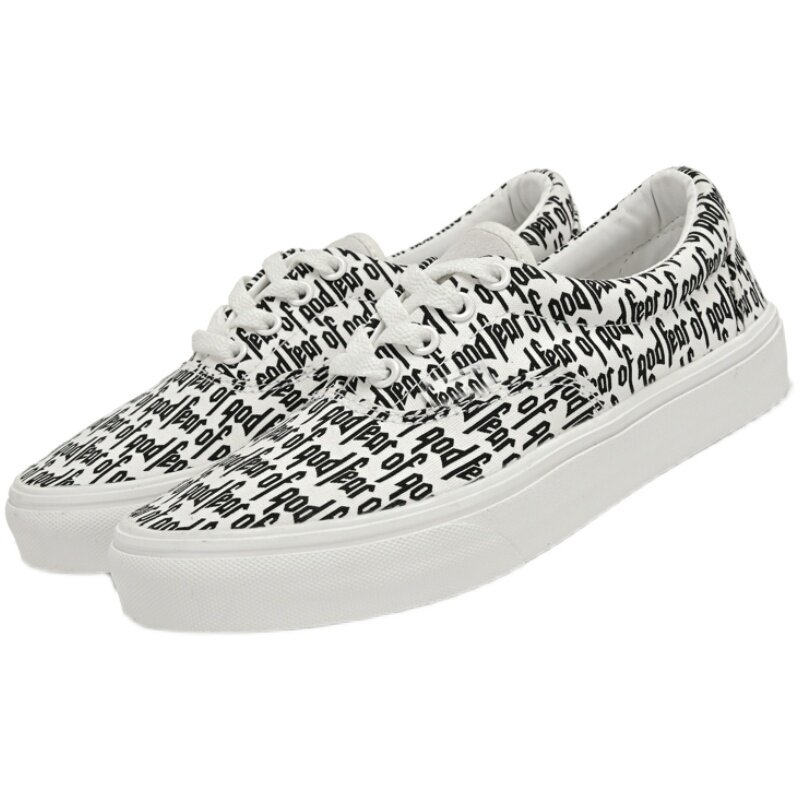 万斯路联名fear of god era字母pro满印fog帆布滑板鞋半拖外穿