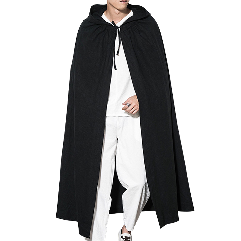 鲨牧披风男士斗篷复古装剑客将军中国风秋季汉服长款中式风衣外套