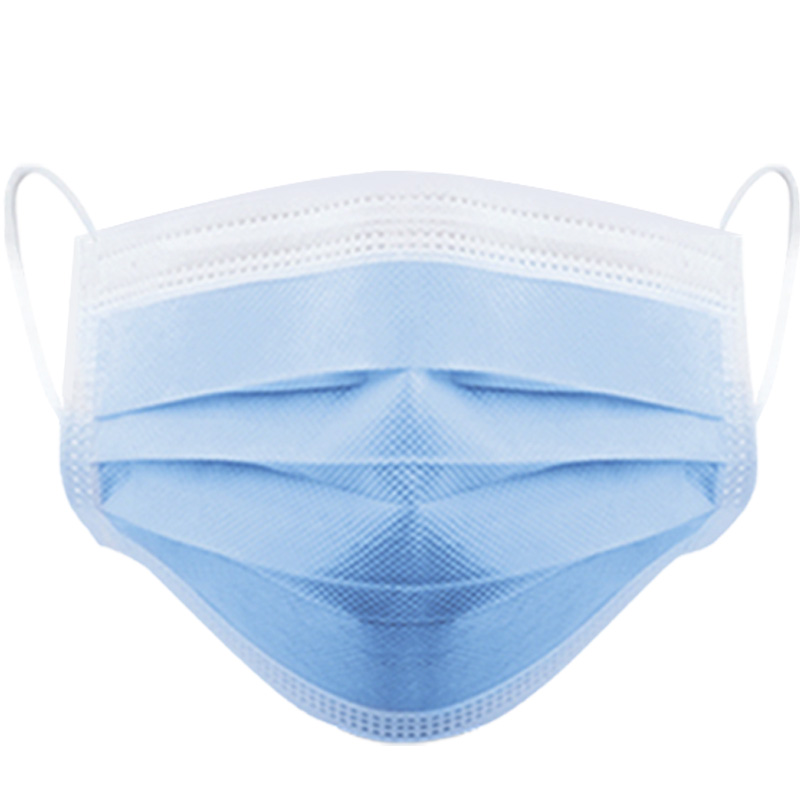 隆钰一次性防护口罩三层含熔喷布防尘冬季加厚透气成人蓝色口罩 - 隆