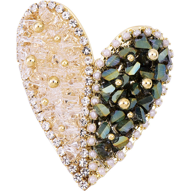 1256优雅别致原创手作爱心胸针高档女士气质胸花心形西服毛衣配饰