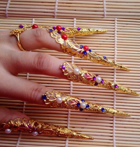 演出_指甲套古代宫廷娘娘古装假手指套千手观音舞蹈演出甄嬛传护甲套