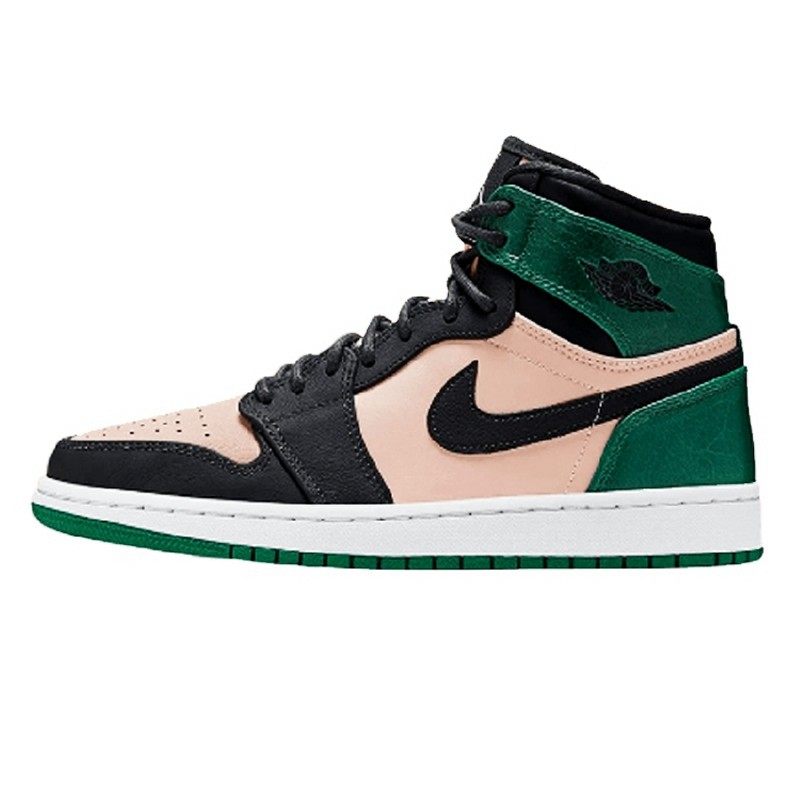 代购正品jordan 1 retro aj1女鞋嫩黑粉绿少女篮球鞋ah7389 203