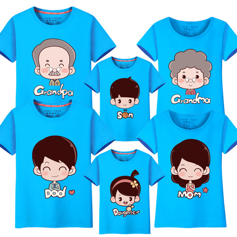 一家人的衣服三四五六口人全家福亲子装爷爷奶奶全家装夏短袖t恤5
