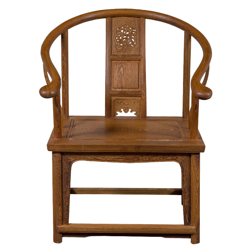 红木家具 鸡翅木圈椅 仿古明清实木大号休闲中式围椅 太师椅子