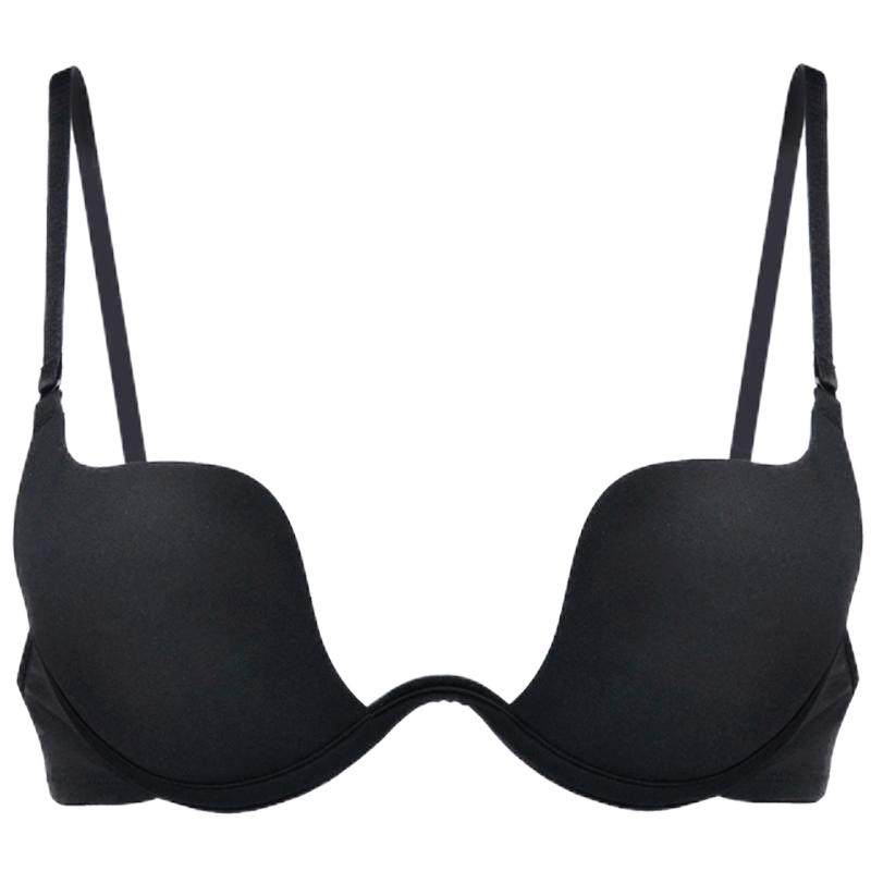 美背内衣女聚拢上托性感深U型内衣隐形文胸罩加厚小胸大露背礼服