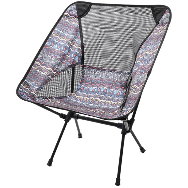 户外超轻铝合金折叠椅便携式加高太空椅靠背椅钓鱼休闲透气月亮椅