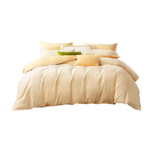 富安娜磨毛四件套全棉纯棉加厚保暖被套床单秋冬季床上用品三件套