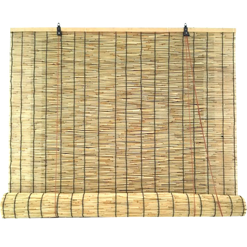 芦苇帘草帘子苇帘草席隔断门帘遮光遮阳装饰复古升降窗帘竹帘卷帘