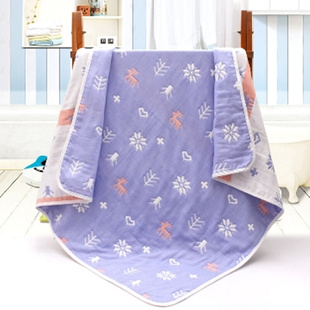 幼儿园盖毯毛巾被纯棉纱布盖被四层六层浴巾儿童被成人午睡毯宝宝