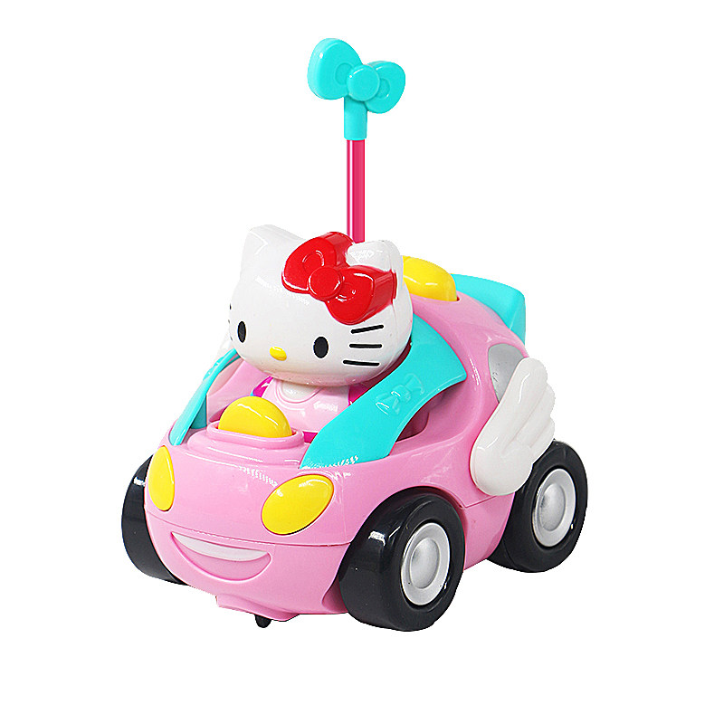 凯蒂猫遥控迷你kt儿童卡通赛车电动玩具男女孩宝宝3粉色小汽车6岁