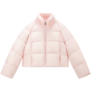 【小火山2.0】太平鸟蓄热防泼水立领防风羽绒服女短款白鸭绒外套M