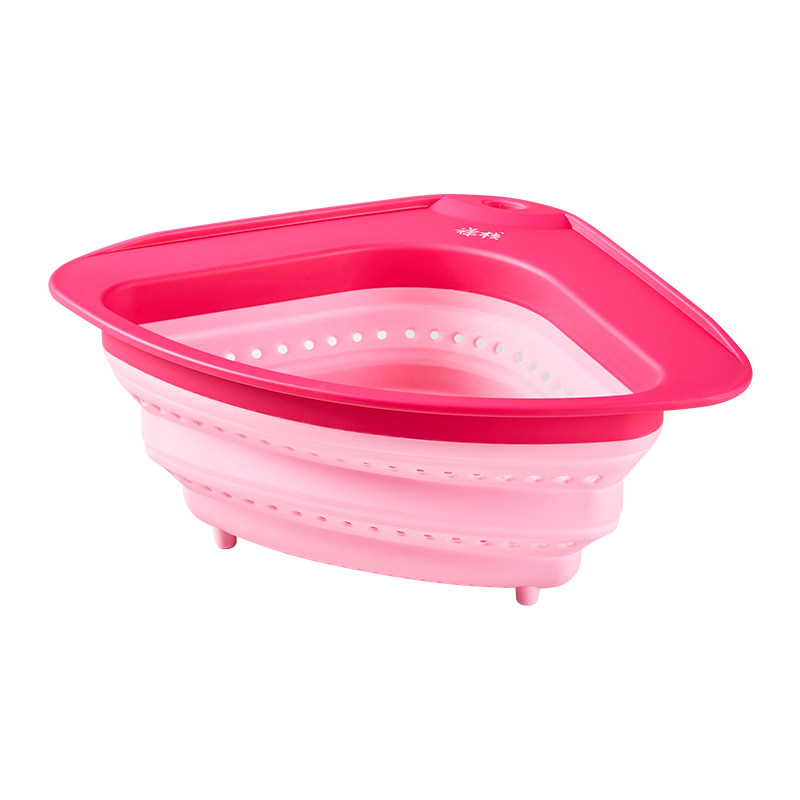 祥栈厨房水槽沥水篮转角折叠多功能置物架洗水果洗菜篮碗筷沥水架