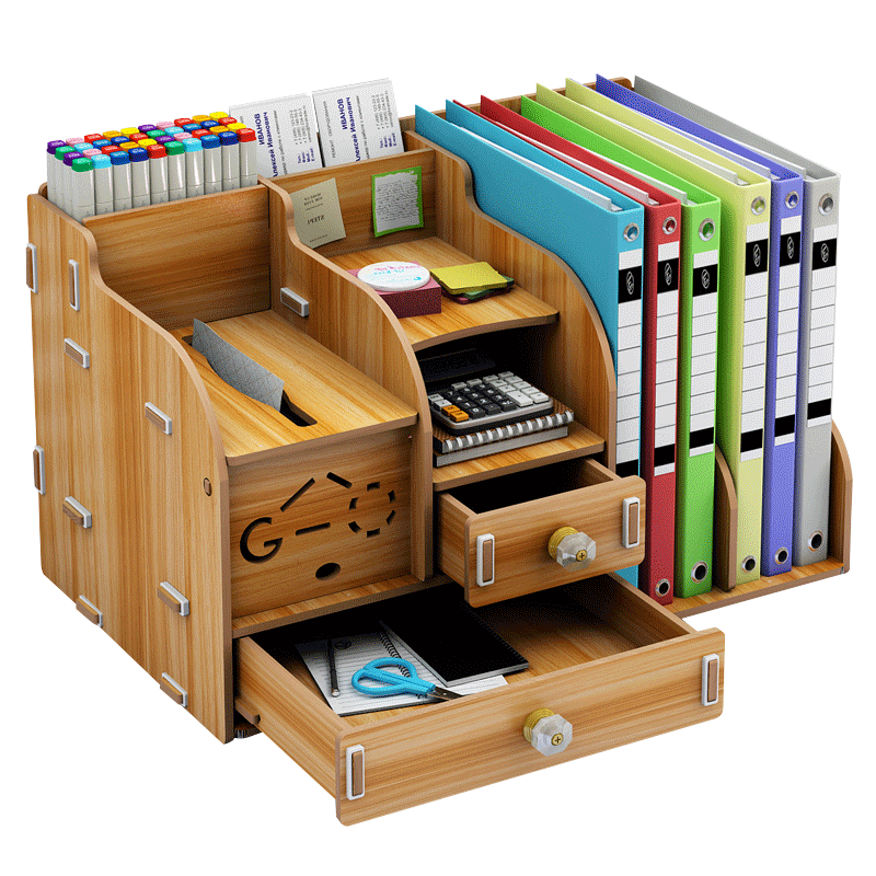 办公用品桌面收纳盒书立盒桌置物架文件整理办公室神器 桌上 创意