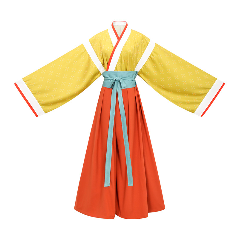 现货studio 从前的圣诞 原创印花晋制襦改良袴观止织造汉服女夏